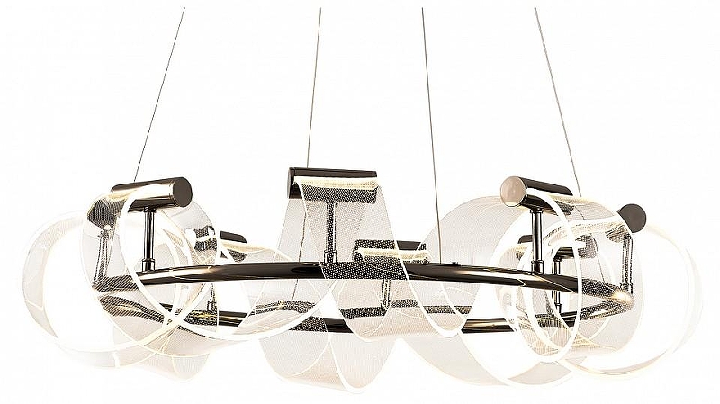 Люстра Kink Light Ранни 08037-70,29 цвет плафона/подвески Прозрачный, цвет арматуры Жемчужный, Черный