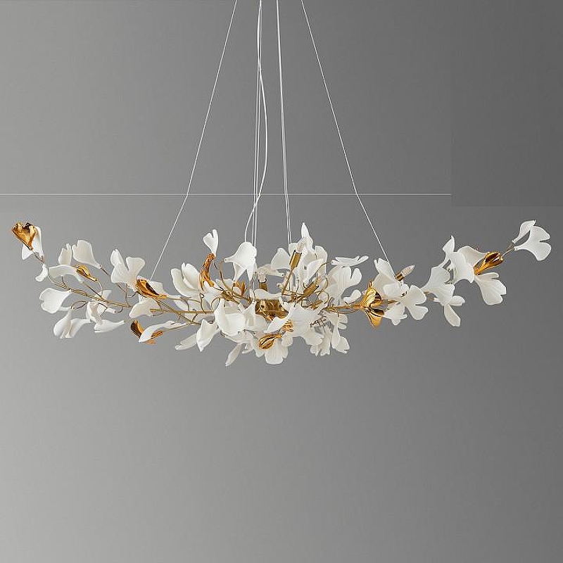 Люстра Kink Light Сири 07868-10A,36 цвет плафона/подвески Белый, Латунь, цвет арматуры Латунь
