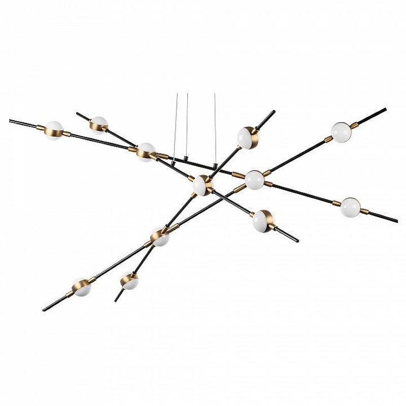 Люстра Lightstar Bergamo 745247 цвет плафона/подвески Белый, цвет арматуры Золото, Черный