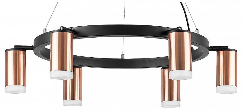 Люстра Lightstar Rullo LR0163060 цвет плафона/подвески Белый, Медь, цвет арматуры Черный