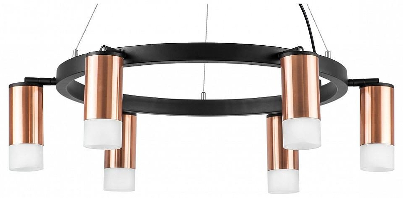 Люстра Lightstar Rullo LR0163061 цвет плафона/подвески Белый, Медь, цвет арматуры Черный