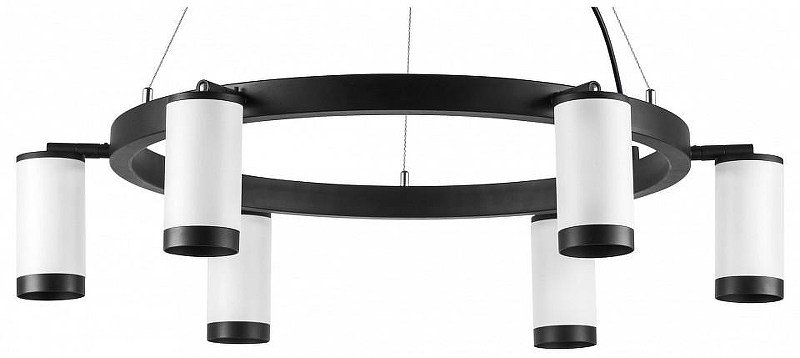 Люстра Lightstar Rullo LR01636637 цвет плафона/подвески Белый, Черный, цвет арматуры Черный