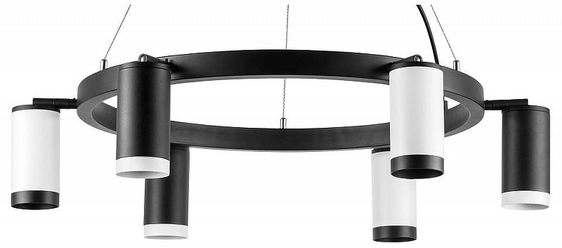 Люстра Lightstar Rullo LR01637336376 цвет плафона/подвески Белый, Черный, цвет арматуры Черный