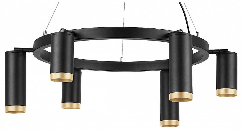 Люстра Lightstar Rullo LR01637387340 цвет плафона/подвески Черный, Золото, цвет арматуры Черный