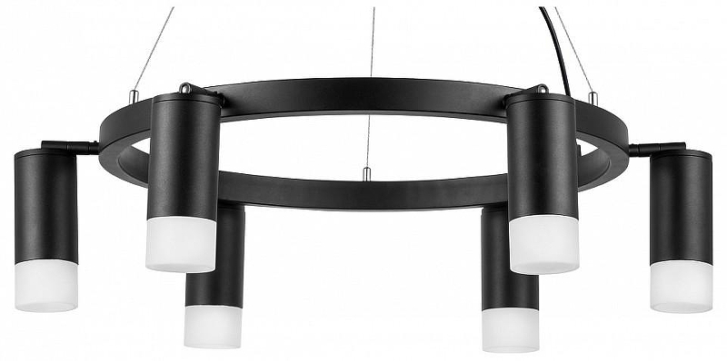 Люстра Lightstar Rullo LR0163761 цвет плафона/подвески Белый, Черный, цвет арматуры Черный