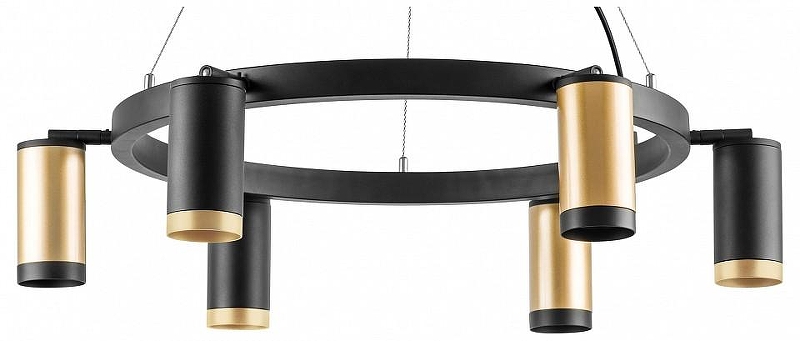 Люстра Lightstar Rullo LR01640337370 цвет плафона/подвески Черный, Золото, цвет арматуры Черный