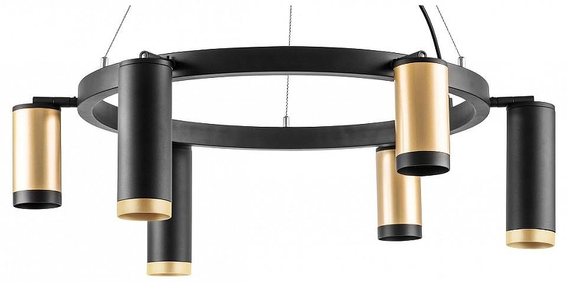 Люстра Lightstar Rullo LR01640387370 цвет плафона/подвески Черный, Золото, цвет арматуры Черный
