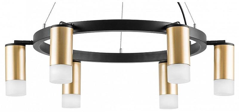 Люстра Lightstar Rullo LR0164061 цвет плафона/подвески Белый, Золото, цвет арматуры Черный