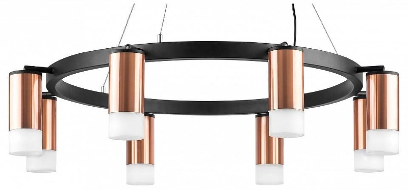 Люстра Lightstar Rullo LR0183081 цвет плафона/подвески Белый, Медь, цвет арматуры Черный