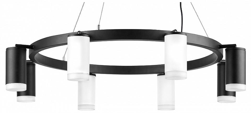 Люстра Lightstar Rullo LR0183643740 цвет плафона/подвески Белый, Черный, цвет арматуры Черный