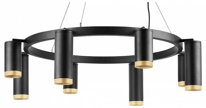Люстра Lightstar Rullo LR01837487440 цвет плафона/подвески Черный, Золото, цвет арматуры Черный