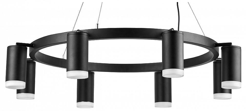 Люстра Lightstar Rullo LR0183780 цвет плафона/подвески Белый, Черный, цвет арматуры Черный