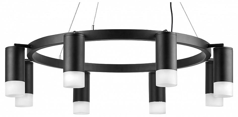 Люстра Lightstar Rullo LR0183781 цвет плафона/подвески Белый, Черный, цвет арматуры Черный