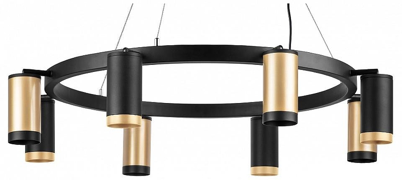 Люстра Lightstar Rullo LR01840437470 цвет плафона/подвески Черный, Золото, цвет арматуры Черный