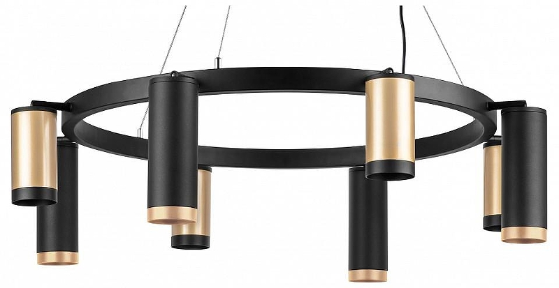 Люстра Lightstar Rullo LR01840487470 цвет плафона/подвески Черный, Золото, цвет арматуры Черный