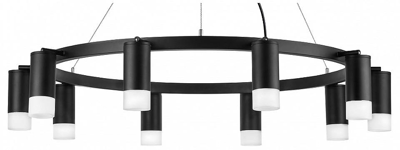 Люстра Lightstar Rullo LR0203701 цвет плафона/подвески Белый, Черный, цвет арматуры Черный
