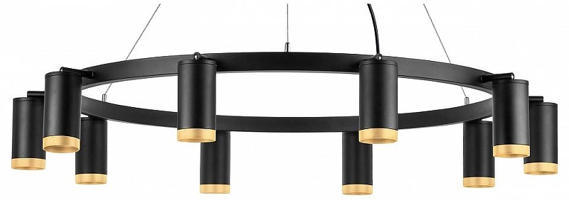 Люстра Lightstar Rullo LR02037040 цвет плафона/подвески Черный, Золото, цвет арматуры Черный
