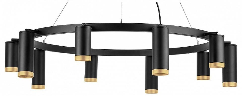 Люстра Lightstar Rullo LR02037587540 цвет плафона/подвески Черный, Золото, цвет арматуры Черный