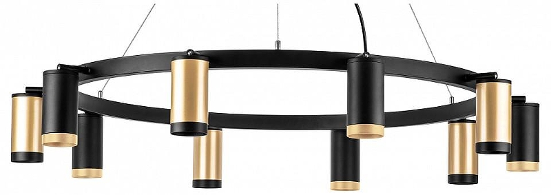 Люстра Lightstar Rullo LR02040537570 цвет плафона/подвески Черный, Золото, цвет арматуры Черный