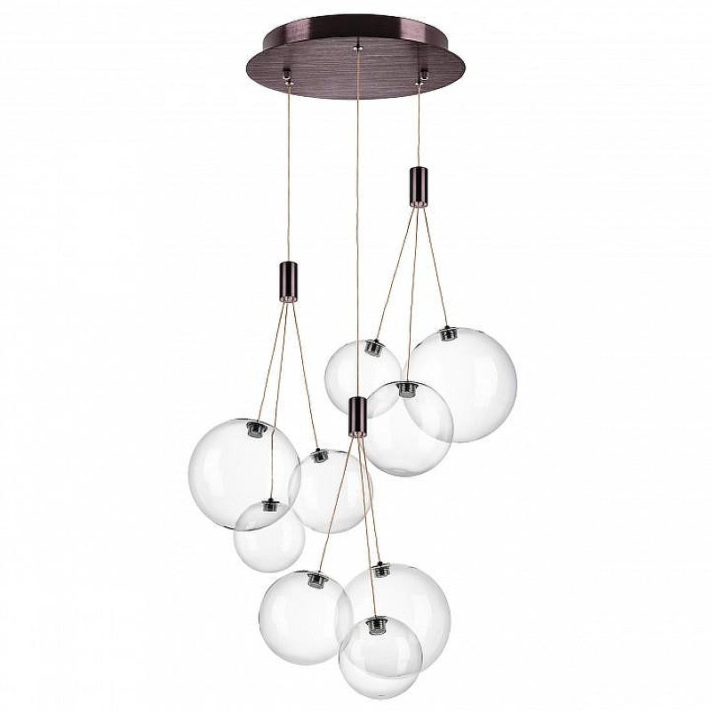 Люстра Lightstar Sferetta 801090 цвет плафона/подвески Прозрачный, цвет арматуры Красный