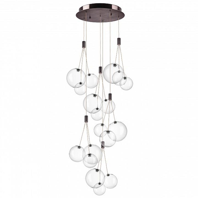 Люстра Lightstar Sferetta 801180 цвет плафона/подвески Прозрачный, цвет арматуры Красный