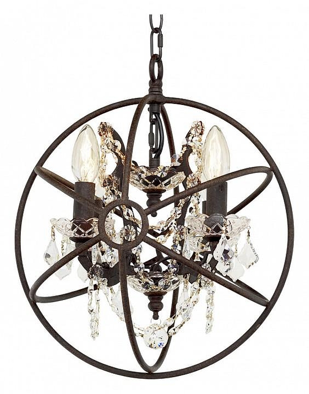 Люстра Loft it Foucaults Orb Crystal LOFT1897/4 цвет плафона/подвески Прозрачный, цвет арматуры Коричневый