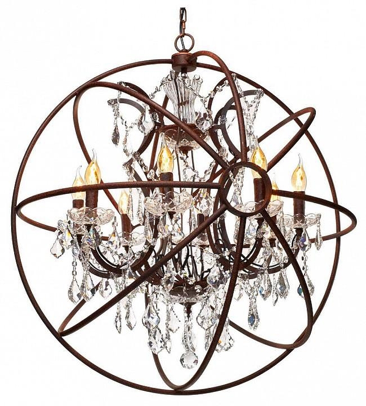 Люстра Loft it Foucaults Orb Crystal LOFT1897/8 цвет плафона/подвески Прозрачный, цвет арматуры Коричневый, Прозрачный