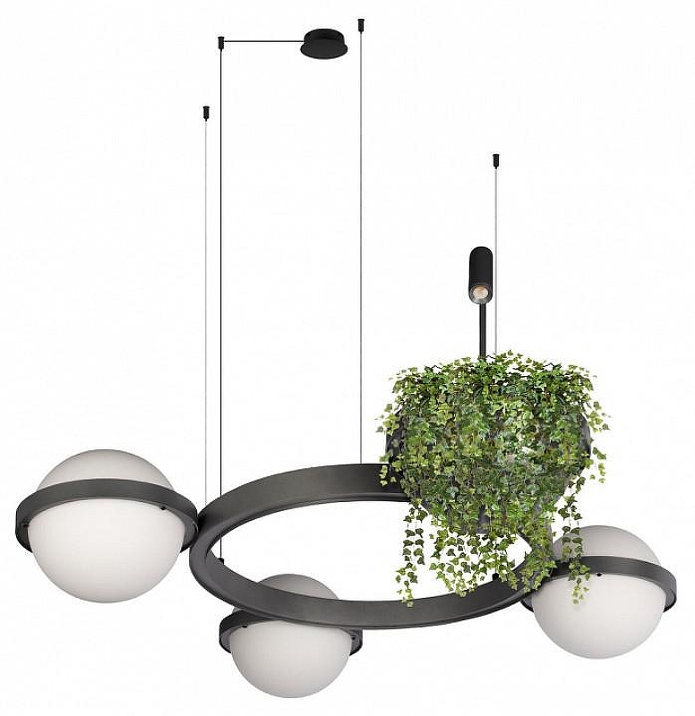 Люстра Loft it Jard1n 10121/3 Dark grey цвет плафона/подвески Белый, цвет арматуры Антрацит