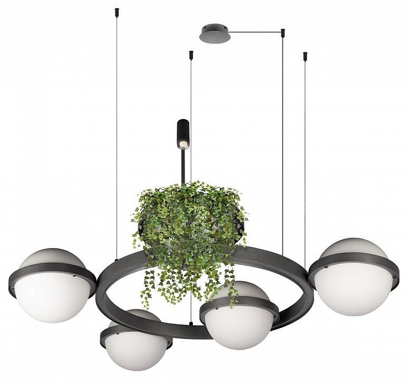 Люстра Loft it Jard1n 10121/4 Dark grey цвет плафона/подвески Белый, цвет арматуры Антрацит