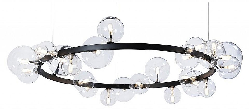 Люстра Loft it Molecule 10023/1200 цвет плафона/подвески Прозрачный, цвет арматуры Черный