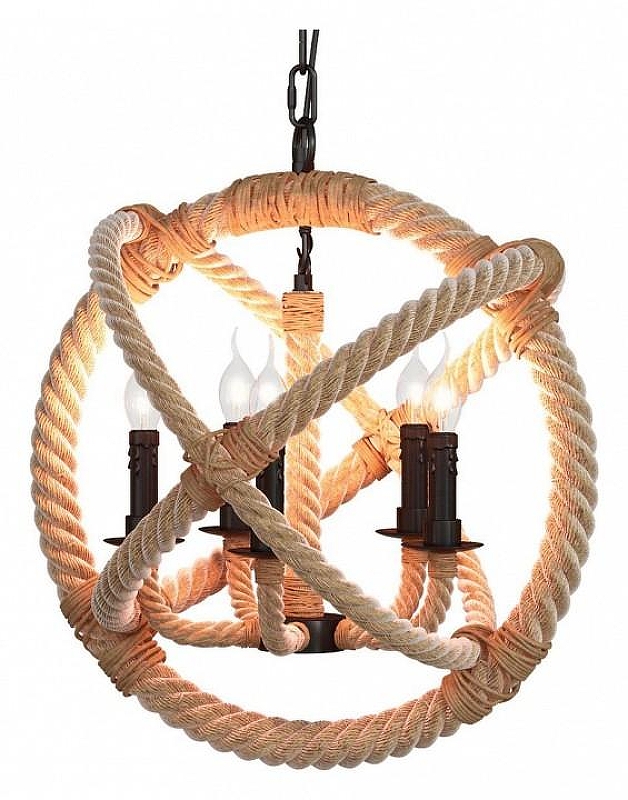Люстра Loft it Rope LOFT1194-5 цвет арматуры Бежевый, Черный