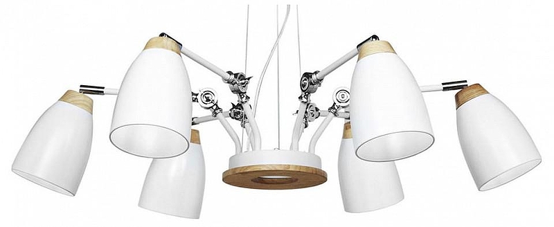 Люстра Loft it Watchman LOFT4402/6WH цвет плафона/подвески Белый, цвет арматуры Белый, Коричневый