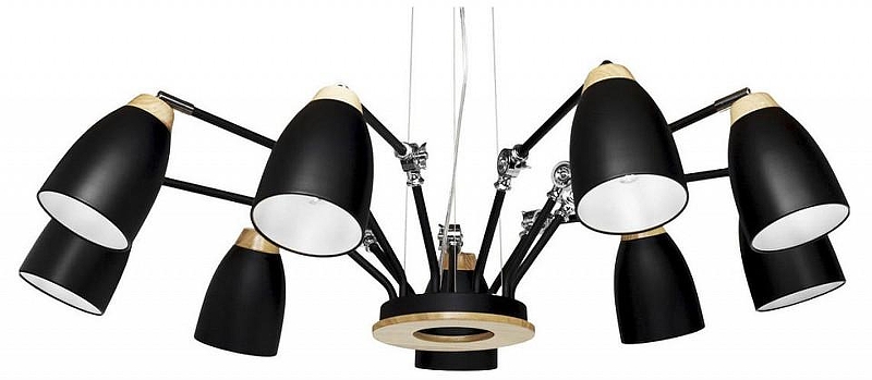 Люстра Loft it Watchman LOFT4402/9BL цвет плафона/подвески Белый, Черный, цвет арматуры Коричневый, Черный