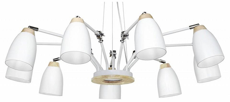 Люстра Loft it Watchman LOFT4402/9WH цвет плафона/подвески Белый, цвет арматуры Белый, Коричневый