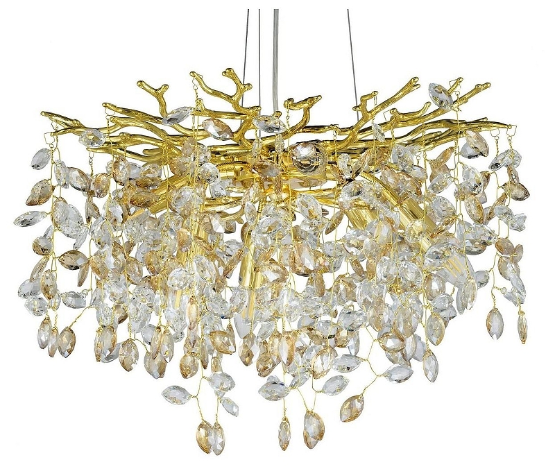 Люстра LUMINA DECO Brevia LDP 8027-500 GD цвет плафона/подвески Прозрачный, цвет арматуры Золото