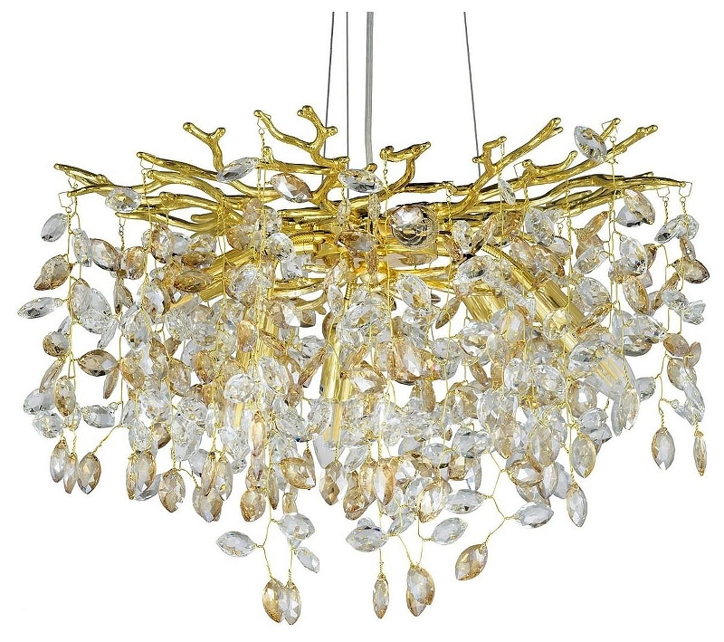 Люстра LUMINA DECO Brevia LDP 8027-600 GD цвет плафона/подвески Прозрачный, цвет арматуры Золото