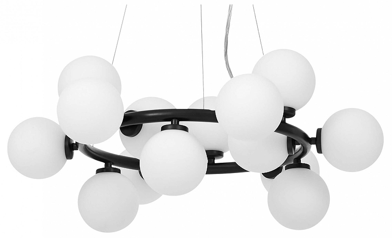 Люстра LUMINA DECO MARSIADA LDP 6033-15 BK цвет плафона/подвески Белый, цвет арматуры Черный