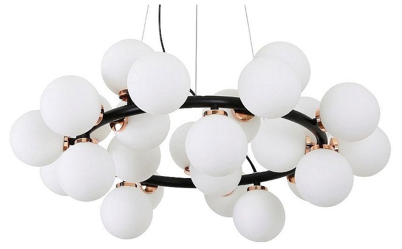 Люстра LUMINA DECO Marsiada LDP 6033-25 BK+MD цвет плафона/подвески Белый, цвет арматуры Бронза, Черный