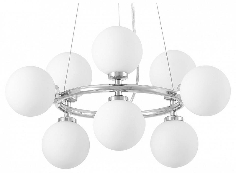 Люстра LUMINA DECO MARSIADA LDP 6033-9 CHR цвет плафона/подвески Белый, цвет арматуры Хром