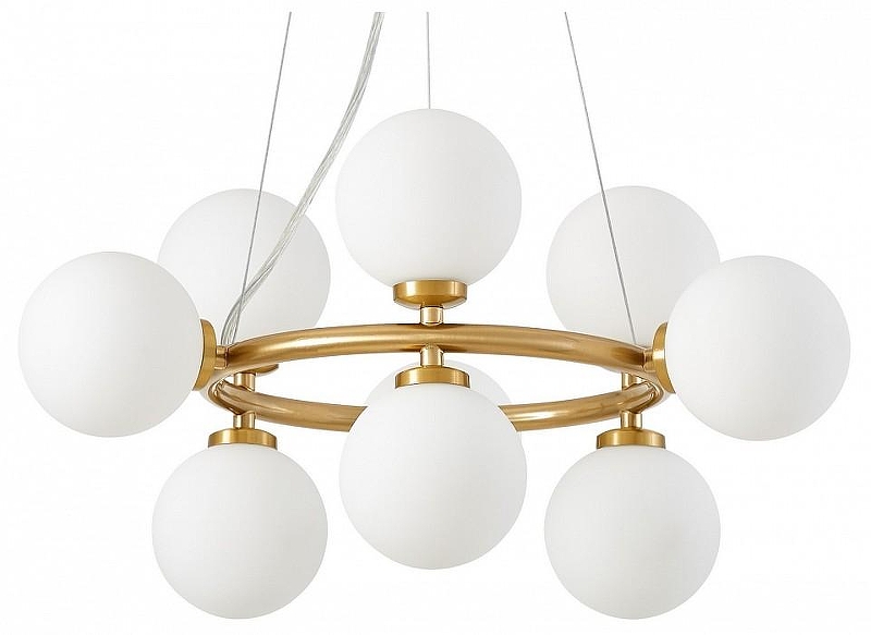 Люстра LUMINA DECO MARSIADA LDP 6033-9 MD цвет плафона/подвески Белый, цвет арматуры Латунь