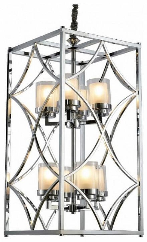 Люстра LUMINA DECO Quadrato LDP 1223-8 CHR цвет плафона/подвески Белый, Прозрачный, Хром, цвет арматуры Хром