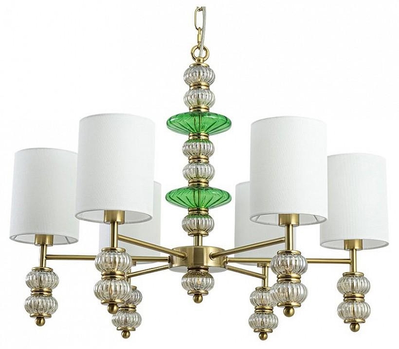 Люстра Lumion ILMIRA 8337/6 цвет плафона/подвески Белый, цвет арматуры Бронза, Зеленый, Серый