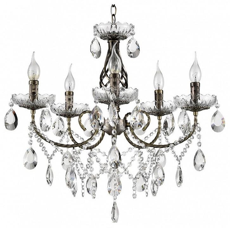 Люстра Lumion Linn 8190/5 цвет плафона/подвески Прозрачный, цвет арматуры Латунь, Прозрачный