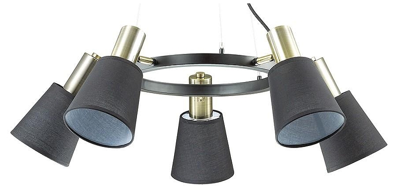 Люстра Lumion Marcus 3638/5 цвет плафона/подвески Черный, цвет арматуры Бронза, Черный