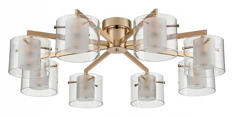 Люстра Lumion Verdi 6587/8C цвет плафона/подвески Белый, Прозрачный, цвет арматуры Золото