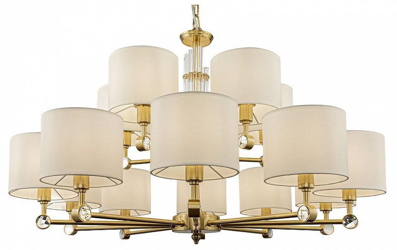 Люстра Maytoni Alloro MOD088PL-15BS цвет плафона/подвески Белый, цвет арматуры Латунь