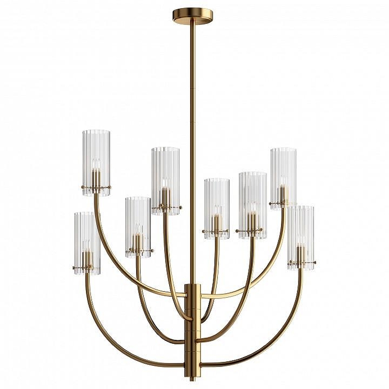 Люстра Maytoni Arco MOD223PL-08BS цвет плафона/подвески Прозрачный, цвет арматуры Латунь