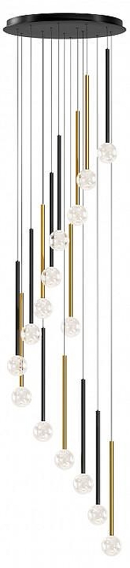 Люстра Maytoni Bubble dream MOD383PL-L40BBS3K цвет плафона/подвески Прозрачный, цвет арматуры Латунь, Черный