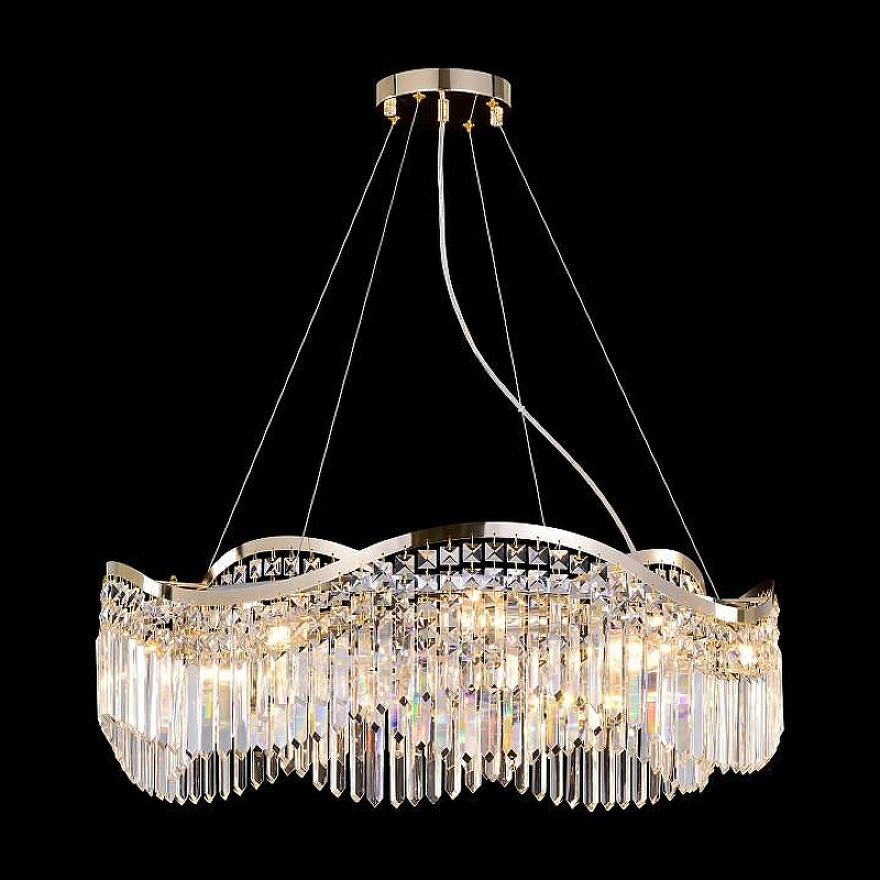 Люстра Maytoni Diamant Crystal Gracia DIA201PL-10G цвет плафона/подвески Прозрачный, цвет арматуры Золото