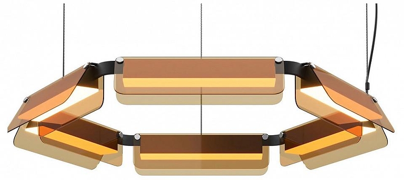 Люстра Maytoni Flat MOD296PL-L40BC3K цвет плафона/подвески Оранжевый, цвет арматуры Черный